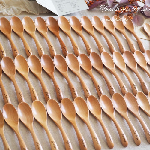 ♡結婚式席札・プチギフトに♡お名前入りつやありスプーン♥出産祝いに