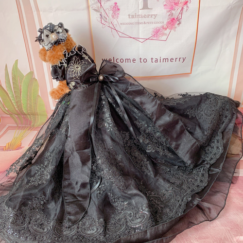限定2着!漆黒の刺繡が豪華なBLACKカラーのロング丈ドレス 限定2着!漆黒の刺繡が豪華なBLACKカラーのロング丈ドレス