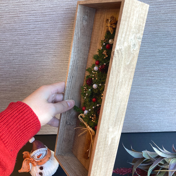 数量限定【クリスマス】ボックス型クリスマスツリー　ゴールド・レッド 5枚目の画像