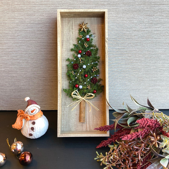 数量限定【クリスマス】ボックス型クリスマスツリー　ゴールド・レッド 1枚目の画像