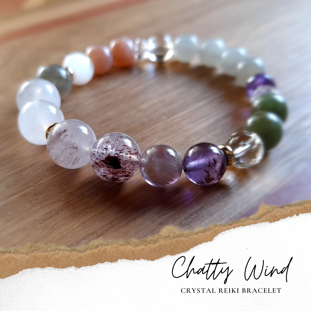 【送料無料】★インスパイアード  vol.6★ムーンストーン、ストロベリークォーツ他　天然石ブレスレット 9006