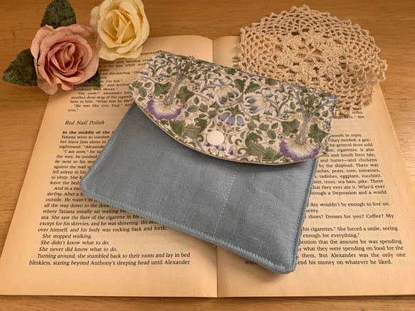 リバティプリント“ミシェル“サニタリーケース Dブルー リバティ