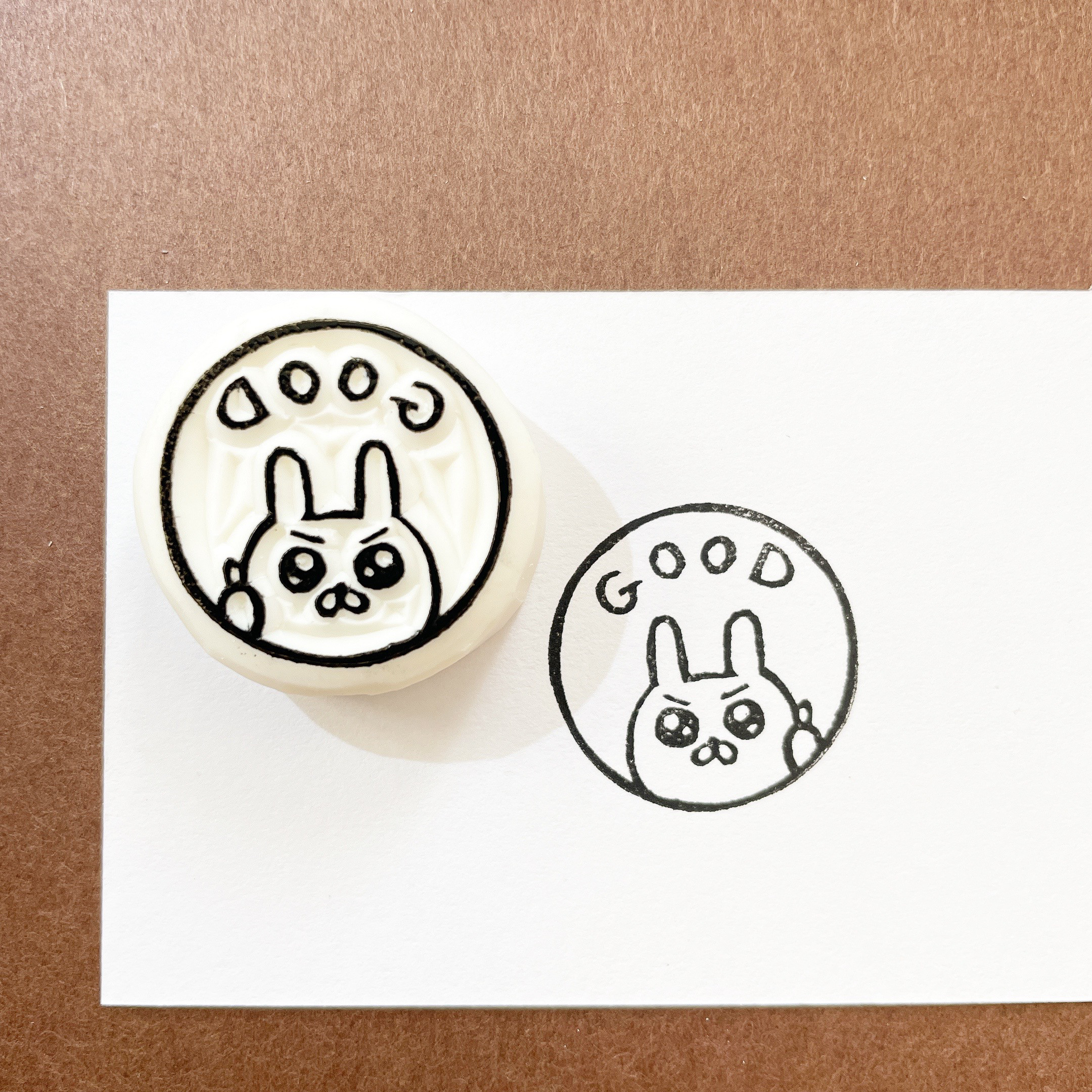 消しゴムはんこNo.25  うさぎ ティーカップ 消しゴムはんこNo.25 うさぎ ティーカップ