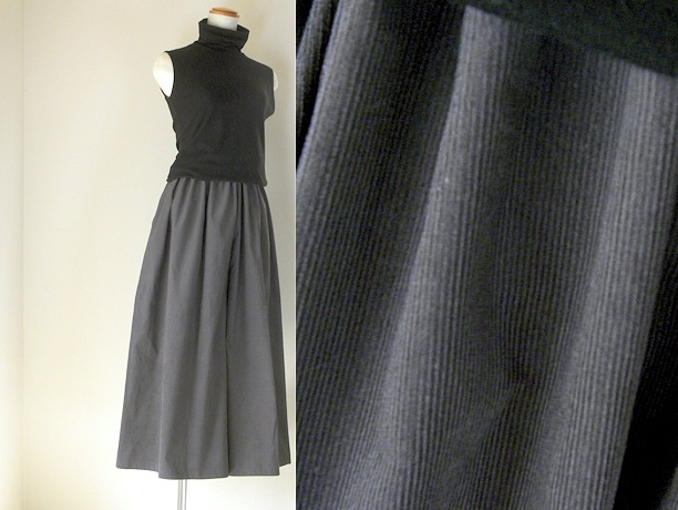 ◆90cm丈◆＊秋冬定番! 軽やか起毛コットン＊コーデュロイのガウチョパンツ[6色展開]チャコールグレー～