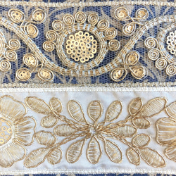 【再販】✧ Arabian Night シリーズ✧ インド刺繍 ダマスク柄 ポーチ 刺繍ポーチ タッセル 5枚目の画像