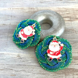 ロボホン　耳飾り　水引製【サンタクロース】クリスマス　キラキラ　サンタ 2枚目の画像