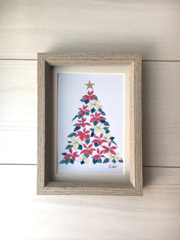 絵画。原画【かわいい猫たちはきれいなクリスマスツリーを飾った