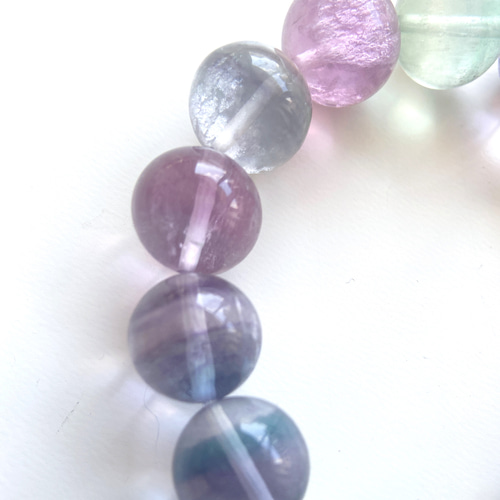 n様❁⃘*.゜フローライトブレスレットと同梱 5-459透明力の強さ。カラフルなフローライトの透明な精鋭たちの