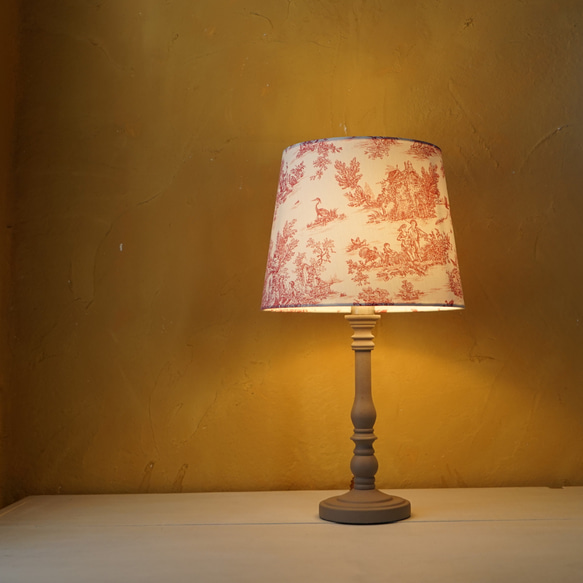 ◆HappyLamp◆Ｌサイズ/トワルドジュイ/レッド/テーブルランプ/照明/ギフト 11枚目の画像