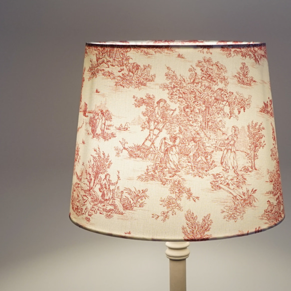 ◆HappyLamp◆Ｌサイズ/トワルドジュイ/レッド/テーブルランプ/照明/ギフト 1枚目の画像