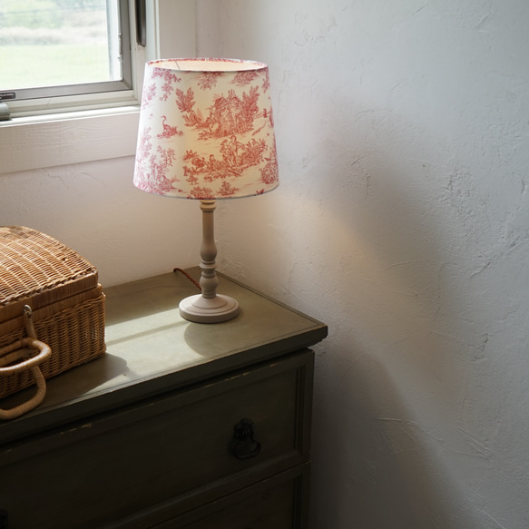 ◆HappyLamp◆Ｌサイズ/トワルドジュイ/レッド/テーブルランプ/照明/ギフト 10枚目の画像