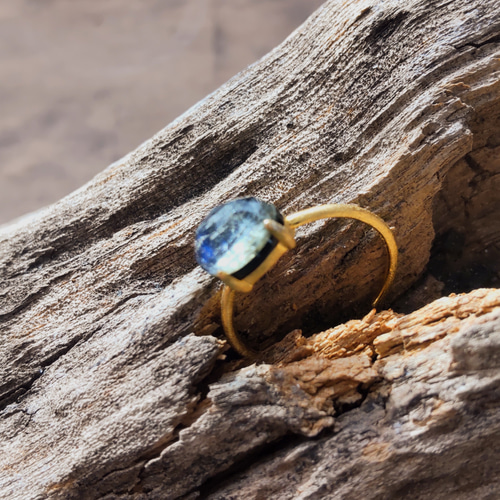 シラー 透明度 抜群 ラブラドライト リング フリーサイズ