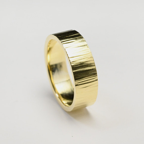 縦槌目 真鍮フラットリング 6.0mm幅 VERTICAL｜BRASS RING｜895 4枚目の画像