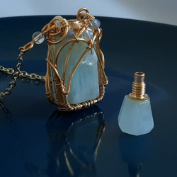新月之湖―海水藍寶精油瓶項鍊︳Spirit·手心向陽 第5張的照片