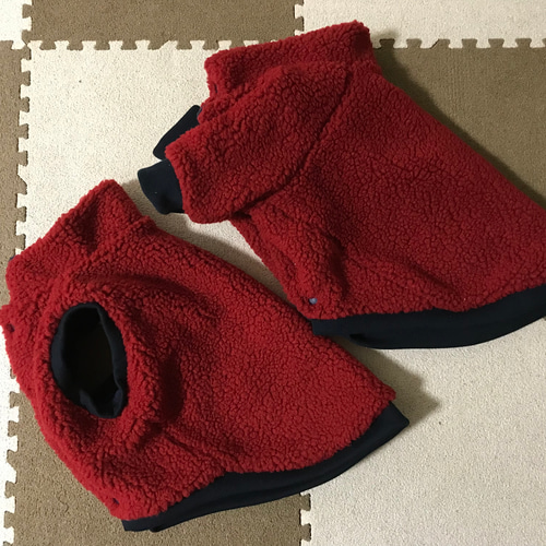 ☆犬服☆赤ボアジャケット ハンドメイド オーダー ペット服