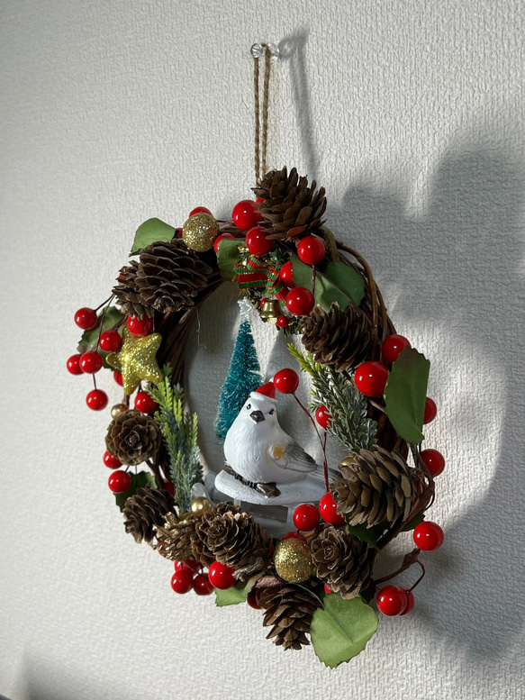 SOLD】クリスマス ☆ミニリース シマエナガさん 【限定1点