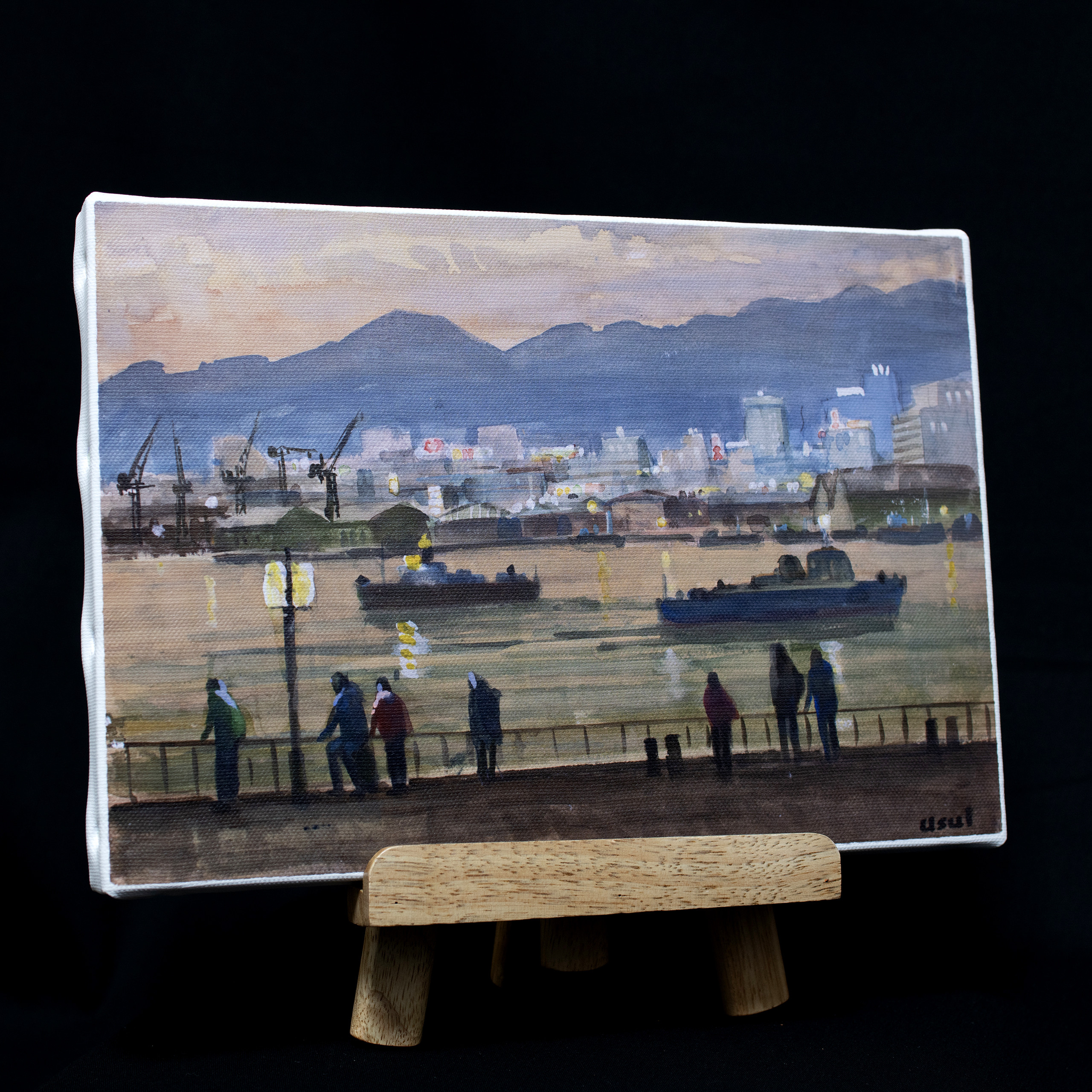 油彩画「　見つめ愛　」3Dキャンパス 油彩画「 見つめ愛 」3Dキャンパス
