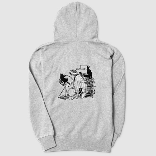 山手 響子×RIPDW コラボ 限定 ジップパーカー / ロックファッション / バンドTシャツ のGEKIROCK CLOTHING チェロ奏者 コーヒー愛好家 ミュージシャン ジップパーカー