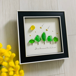 Eririnshop♪　オーダー受付　シーグラス／天然石／アート シーグラスアート 天然石 海の宝石 ガラス細工 インテリア雑貨 壁掛け