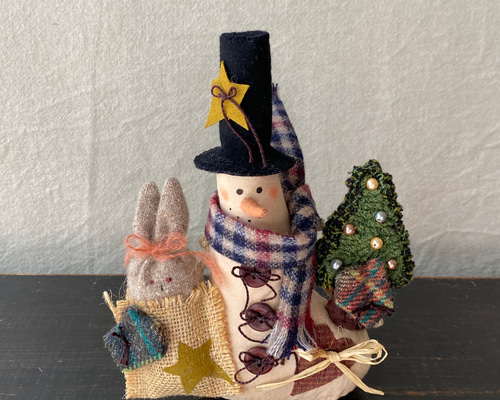 カントリードール　クリスマス　スノーマンペア　雑誌掲載ドール現品 b6fbc90295c4b1b72a5bd707e32ac6