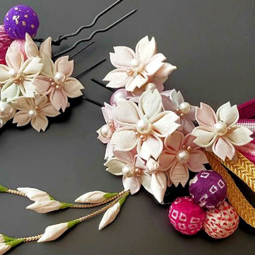 ⚜ 【特別追加ご注文】正絹髪飾り 桜づくし つまみ細工髪飾り 小 ⚜ 【特別追加ご注文】正絹髪飾り 桜づくし つまみ細工髪飾り 小