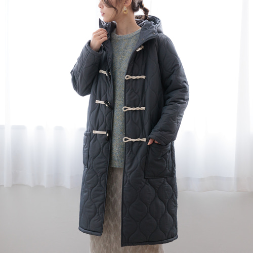 キルティング中綿フェイクダウンダッフルコート 22676B コート ihuu