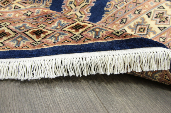 新品　受け継がれる手織り伝統工芸品　高級ラグ美しいディープブルーパキスタン手織り絨毯　155x258cm　＃685 7枚目の画像