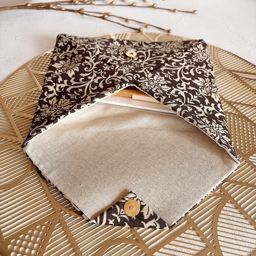 数寄屋袋(ダマスク茶) 御朱印帳入れ 和柄ポーチ Sukiyabag