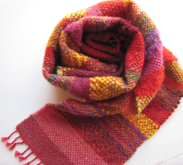毛糸の手織りマフラー209 2枚目の画像