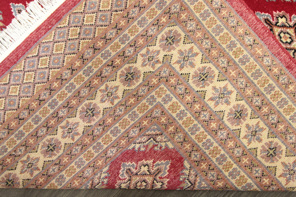 新品　伝統工芸品　手織り高級ラグ　艶々ふかふかなパキスタン手織り絨毯　196x251cm　＃270 8枚目の画像