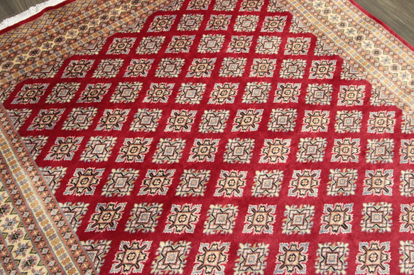 新品　伝統工芸品　手織り高級ラグ　艶々ふかふかなパキスタン手織り絨毯　196x251cm　＃270 3枚目の画像