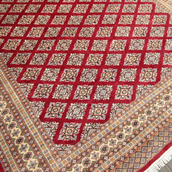 新品　伝統工芸品　手織り高級ラグ　艶々ふかふかなパキスタン手織り絨毯　196x251cm　＃270 4枚目の画像