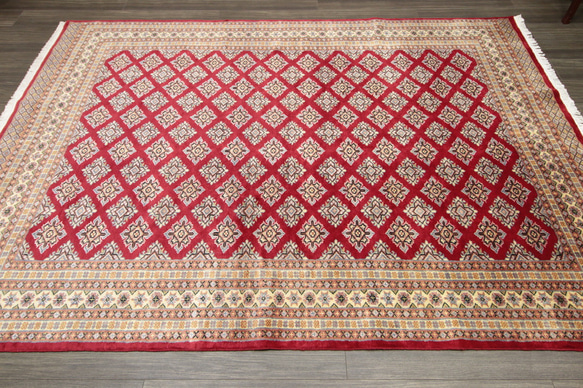 新品　伝統工芸品　手織り高級ラグ　艶々ふかふかなパキスタン手織り絨毯　196x251cm　＃270 10枚目の画像