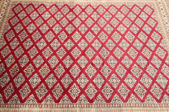 新品　伝統工芸品　手織り高級ラグ　艶々ふかふかなパキスタン手織り絨毯　196x251cm　＃270 9枚目の画像