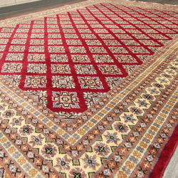新品　伝統工芸品　手織り高級ラグ　艶々ふかふかなパキスタン手織り絨毯　196x251cm　＃270 5枚目の画像