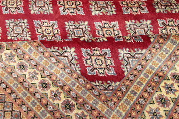 新品　伝統工芸品　手織り高級ラグ　艶々ふかふかなパキスタン手織り絨毯　196x251cm　＃270 6枚目の画像