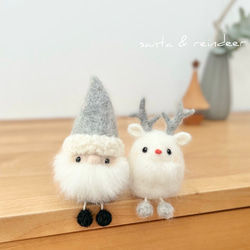 サンタさんとトナカイさん〜クリスマスの夜に〜 羊毛フェルト Paruku