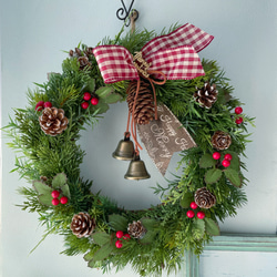 クリスマスリース✨ベル付き✨フラワーリース大✨造花 上質なX'masリースをギフトに🎁 | ベル・フルール | 大丸神戸店公式