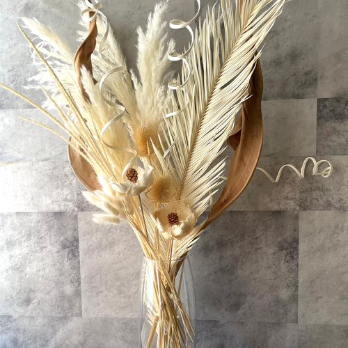 ドライフラワー白のインテリア アイボリーホワイト そのまま飾るだけ