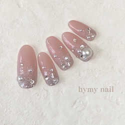 ウエディング ブライダル マグネットネイル パール ネイルチップ 結婚  