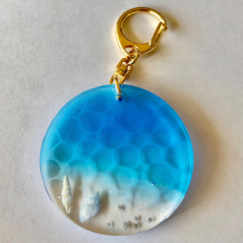 レジンアート 海アート ミニサーフボード レジンアートキーホルダー