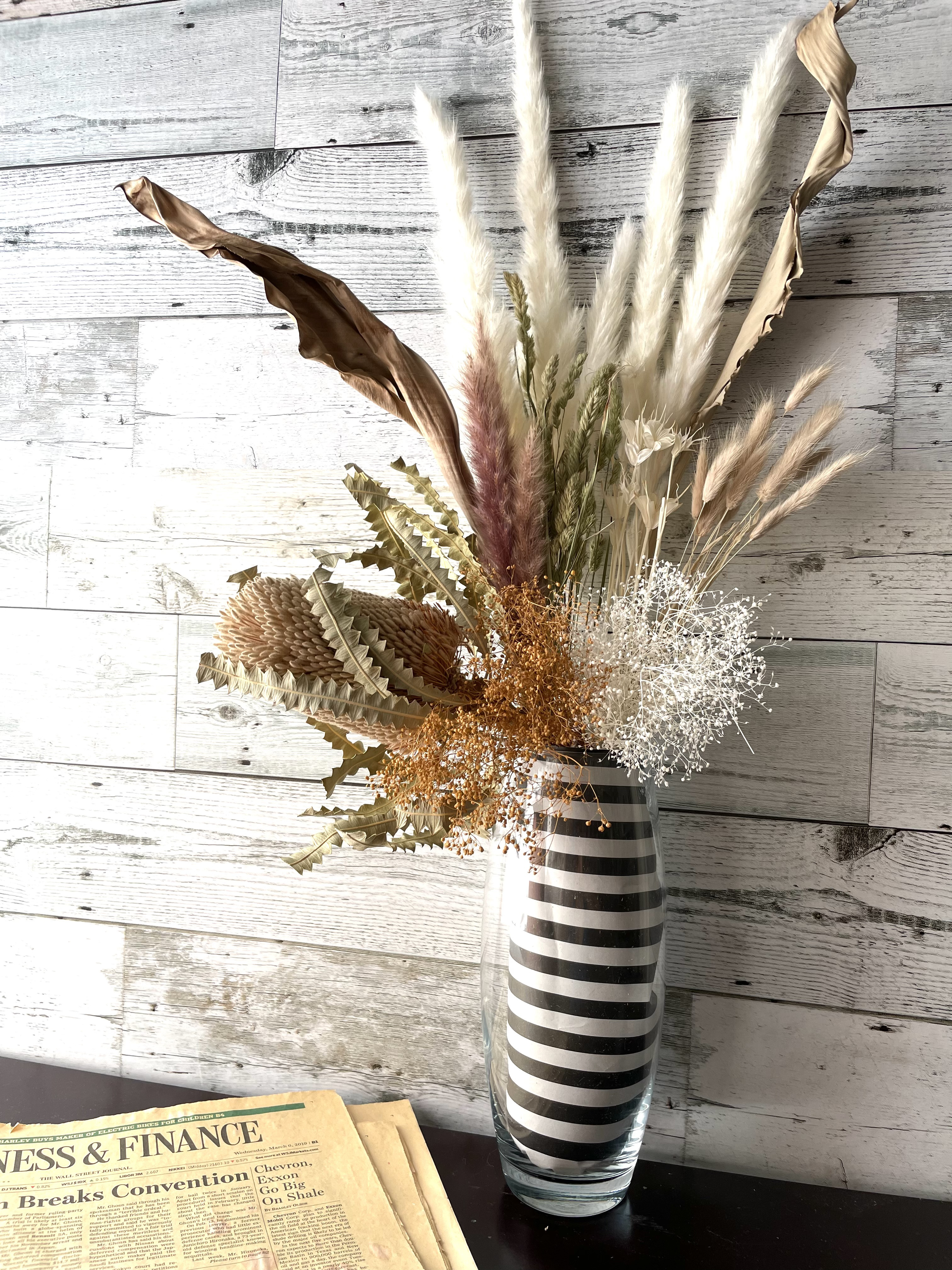 ドライフラワー　インテリア　アンティークブラウンのデコレーションフラワーセット　ウエルカムスペース　そのままが触るだけ