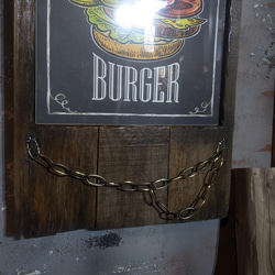 アメリカンヴィンテージ Style/ キッチンカー  サインボード"B"/ ウォールデコ（ハンバーガー） #アンティーク 8枚目の画像
