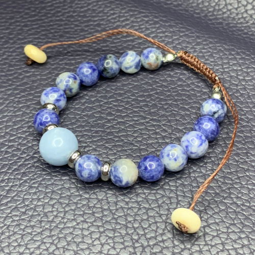 エンジェライト＆ソーダライト マクラメアジャスターブレスレット