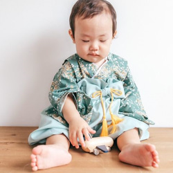 ベビー袴 ハンドメイド 70〜100 剥ける 百日祝い 袴ロンパース