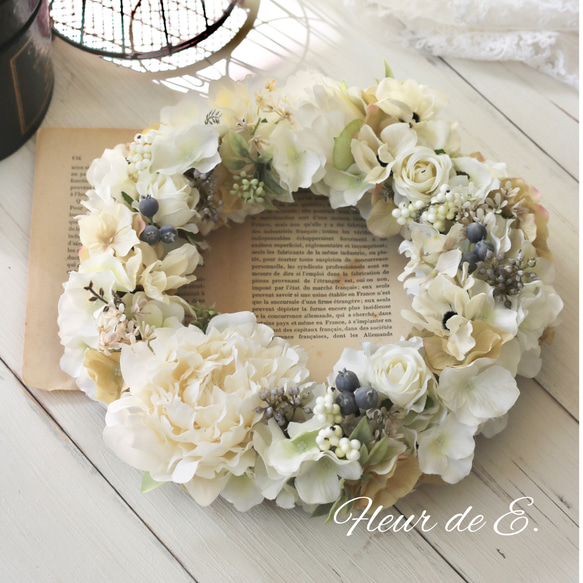 アーティフィシャルフラワー リース 30センチ リース Fleur de E アーティフィシャルフラワー リース 30センチ リース Fleur de E