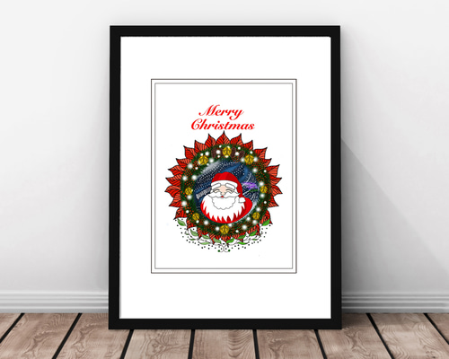 ポスターA4/サンタのおじさん/オリジナルイラスト イラスト art