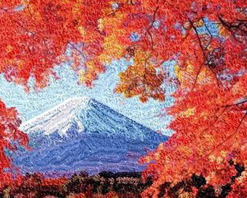 油絵 絵画 【紅葉の富士山】 油絵】【紅葉の富士山】#油彩画 #芸術 #油絵 #絵 #アート #art