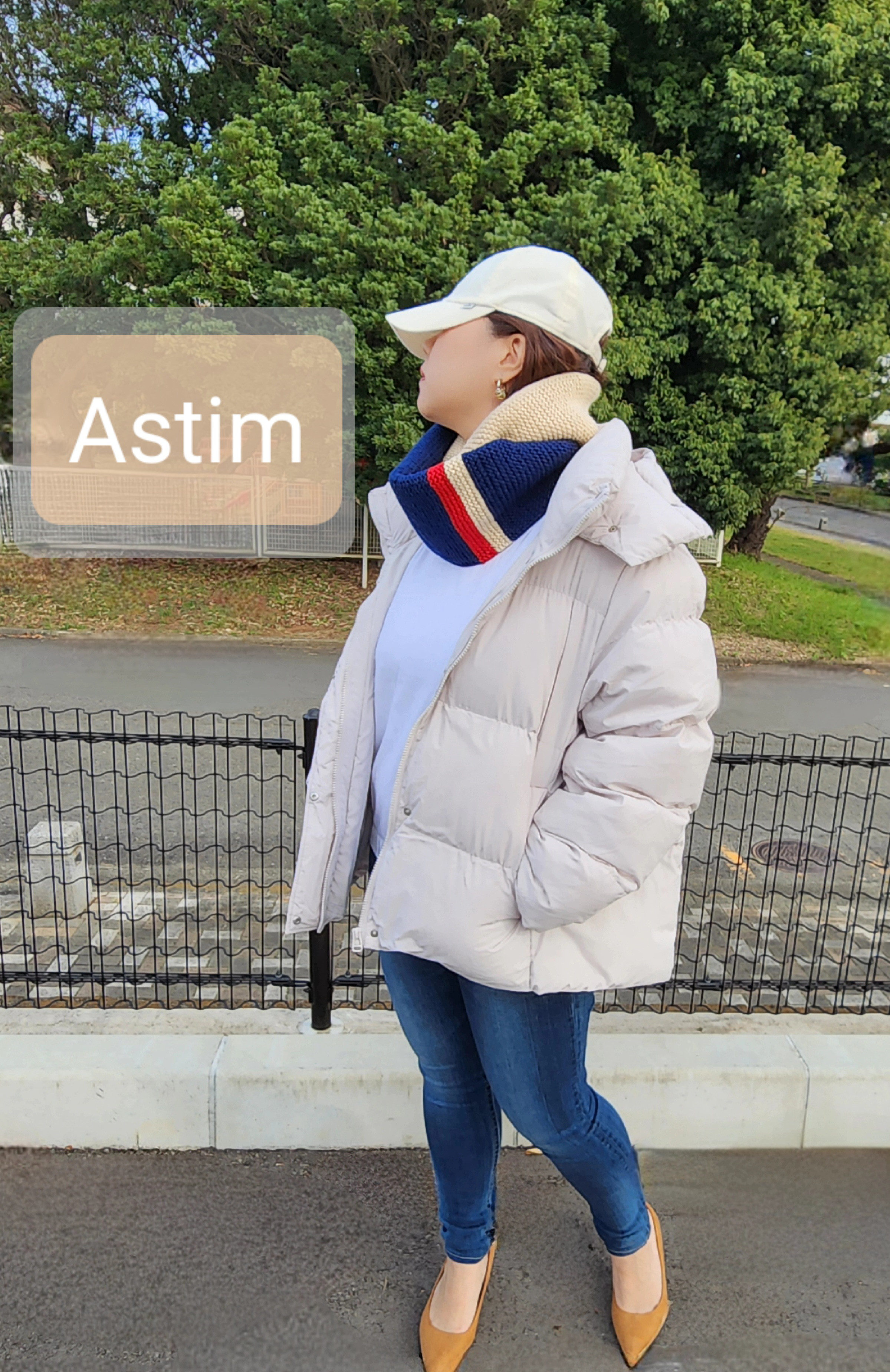 E132M【バレンタインギフト】アイボリー×ネイビー×レッドのトリコロールスヌード/メリノ100％【送料無料】