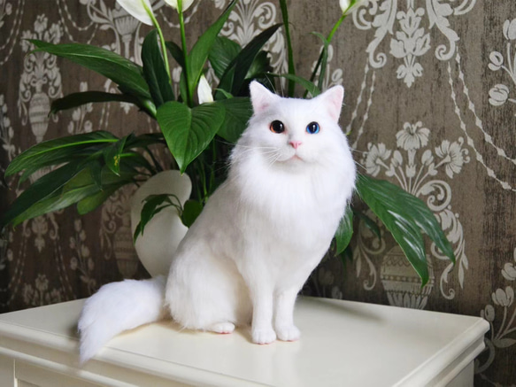 【オーダーメイドペット】羊毛フェルト、うちの子　猫ぬいぐるみ、フェルト猫、羊毛猫、肖像画、犬猫人形 プレゼントやギフトに 1枚目の画像